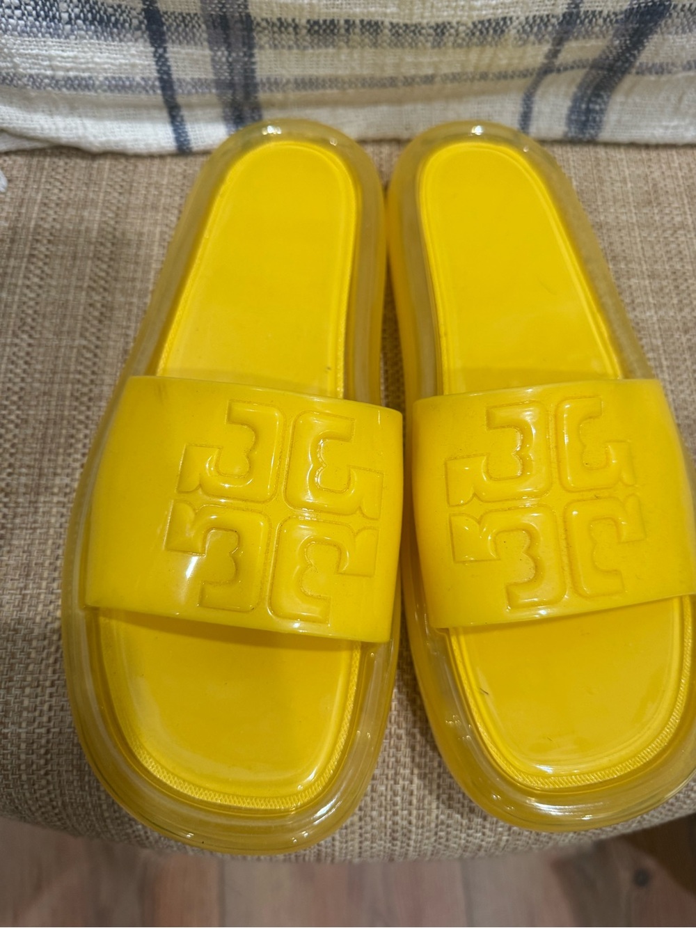 Tory Burch Bright Yellow Jelly Slide Sandals for Women